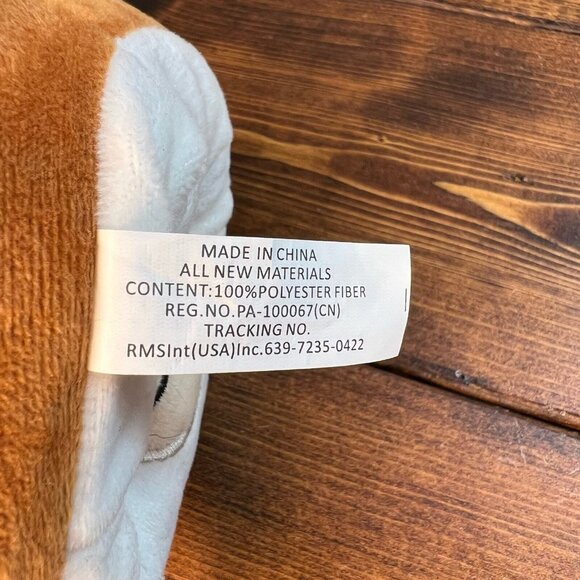 RMS Int’l reversible bear white brown plush stuffed animal smile - Picture 5 of 10